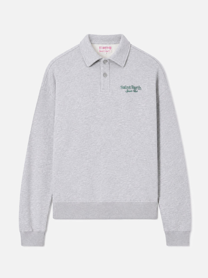 Sudadera Berenice gris melange con bordado Saint Barth Sport Club 