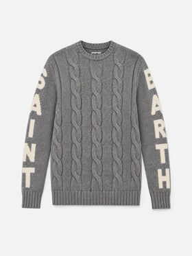 Jersey de punto trenzado pesado Bergen grey melange 