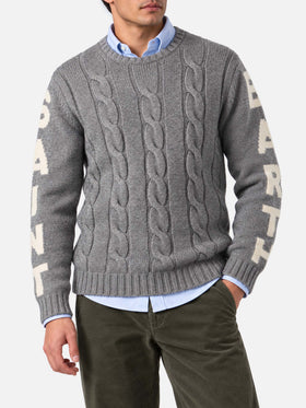 Jersey de punto trenzado pesado Bergen grey melange 