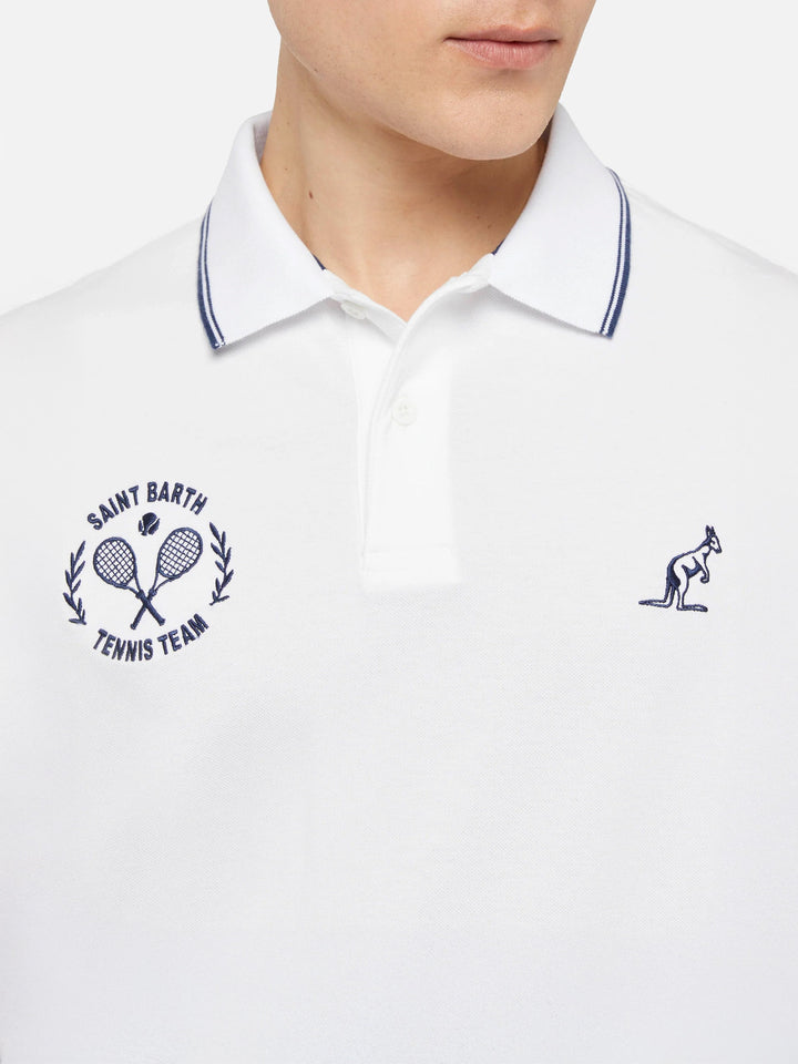 Man white cotton piquet polo shirt Beverly Hills | AUSTRALIAN BRAND SPECIAL EDITION