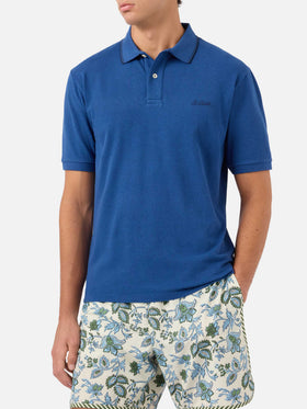 Polo aus Baumwollpiqué in Denimblau Beverly Hills 