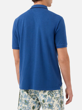 Polo aus Baumwollpiqué in Denimblau Beverly Hills 