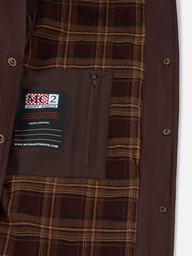 Brown Bexley waxed overshirt with corduroy collar