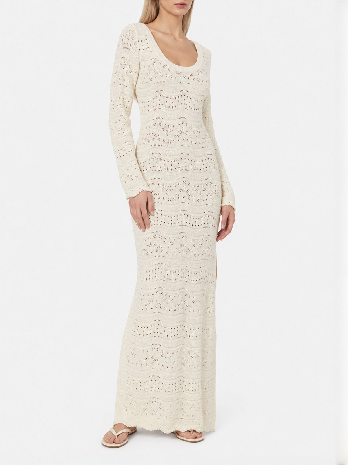 Robe midi en maille Cream Belly 