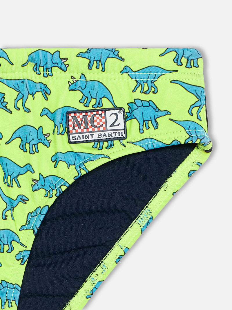 Boy swim briefs Billy with dinosaur print