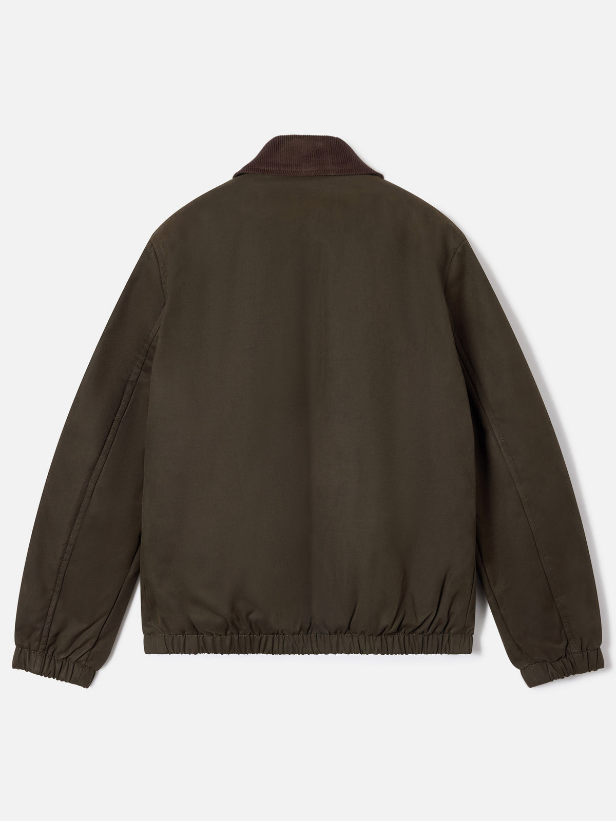 Military green Birdie waxed jacket with corduroy collar