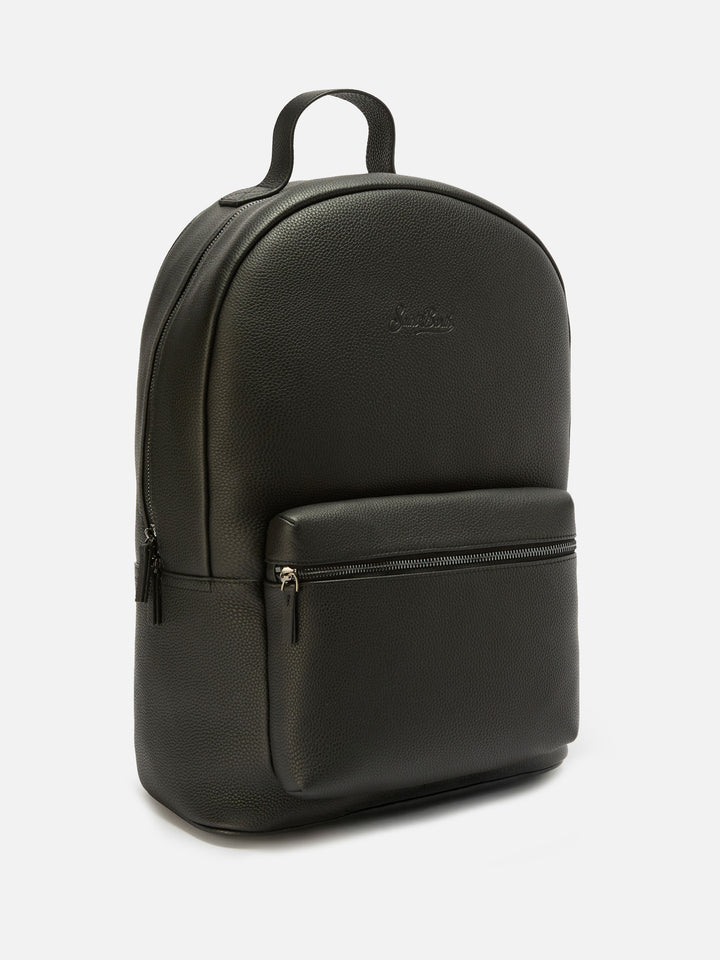 Backpack in black leather