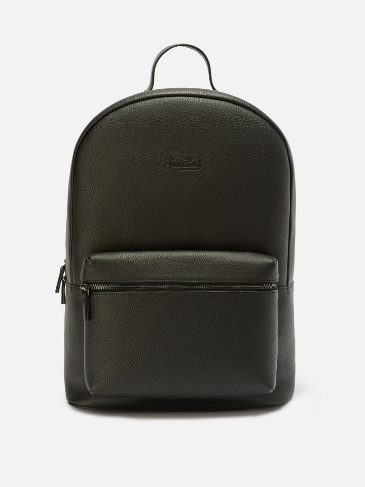Backpack in black leather