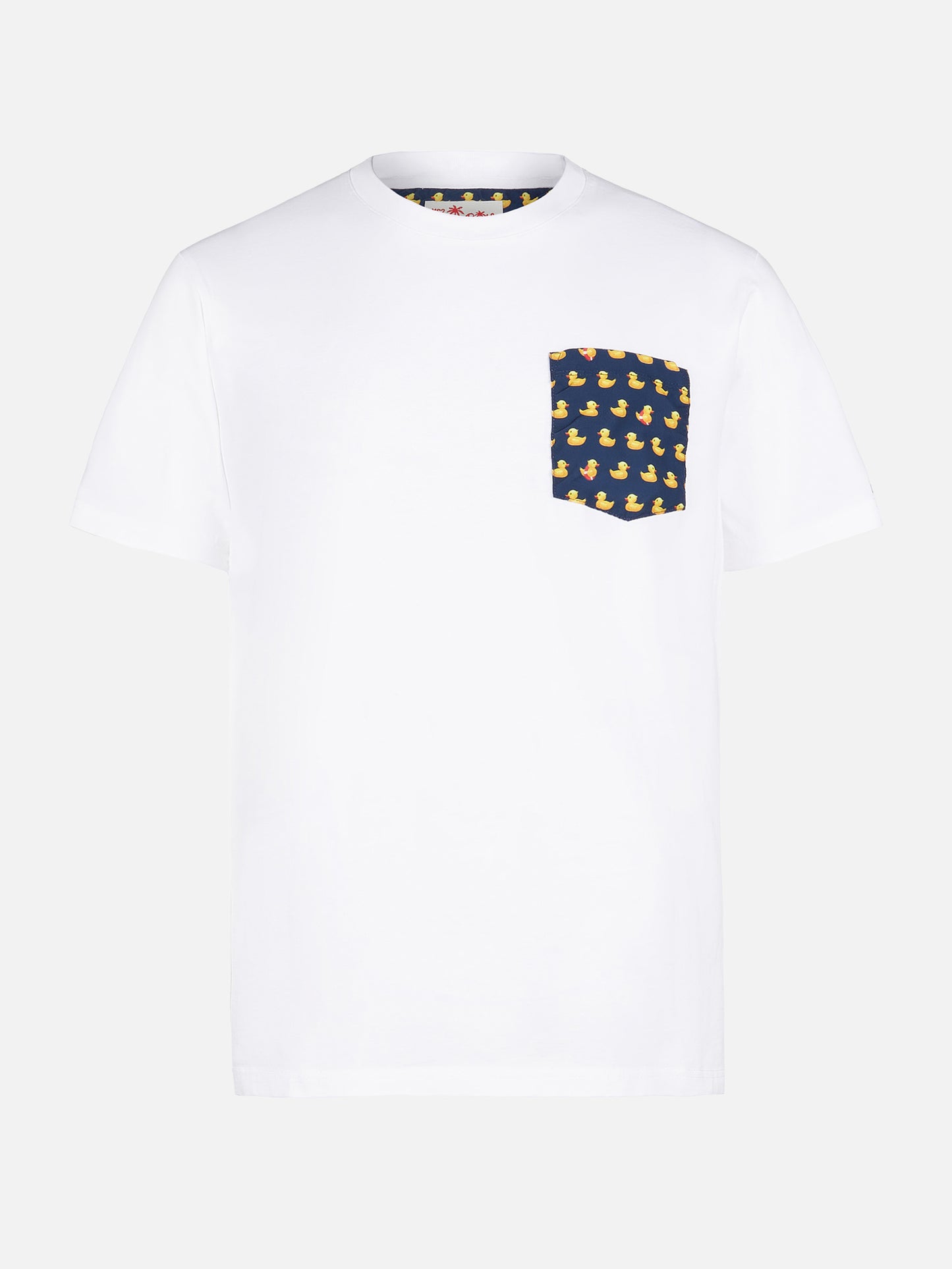 Herren-T-Shirt aus Baumwolle mit bedruckter Tasche
