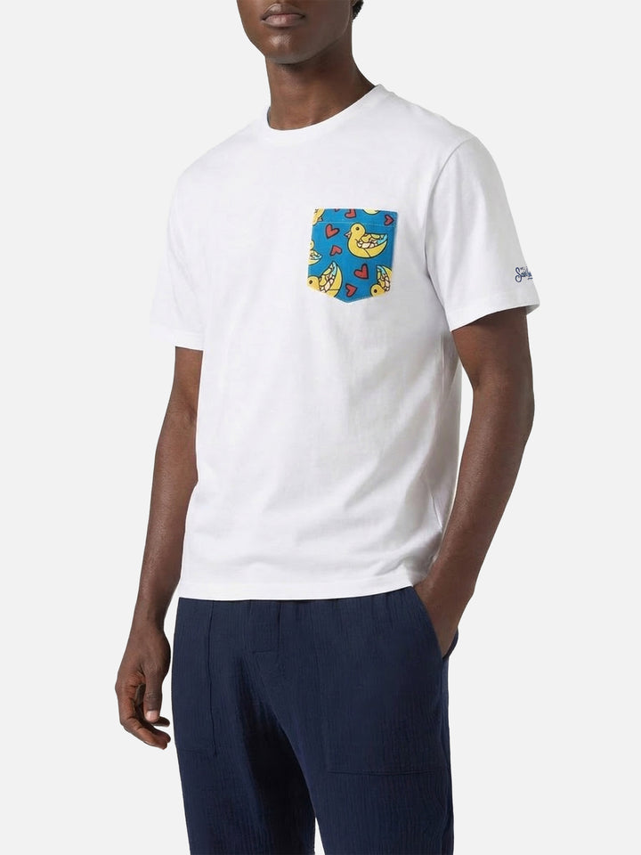 Blanche cotton t-shirt with Britto printed pocket | ©BRITTO SPECIAL EDITION