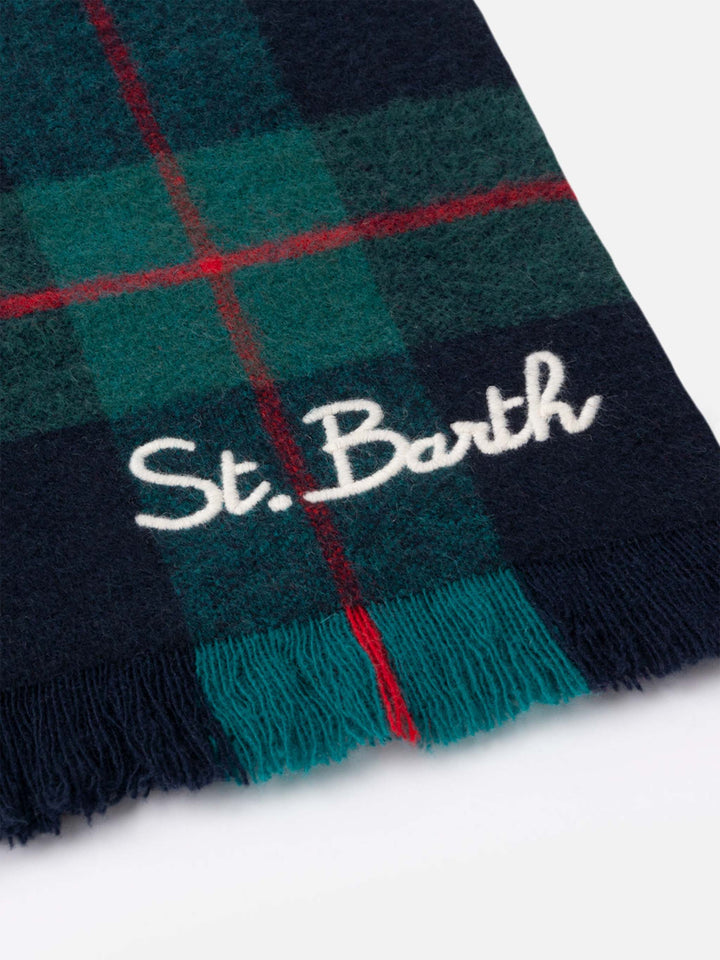 Sciarpa Blanket con motivo tartan e ricamo St. Barth