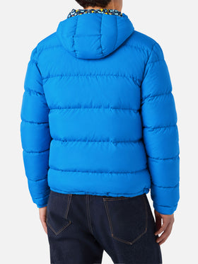 Chaqueta acolchada de plumón con capucha Bluette con forro de estampado ducky 