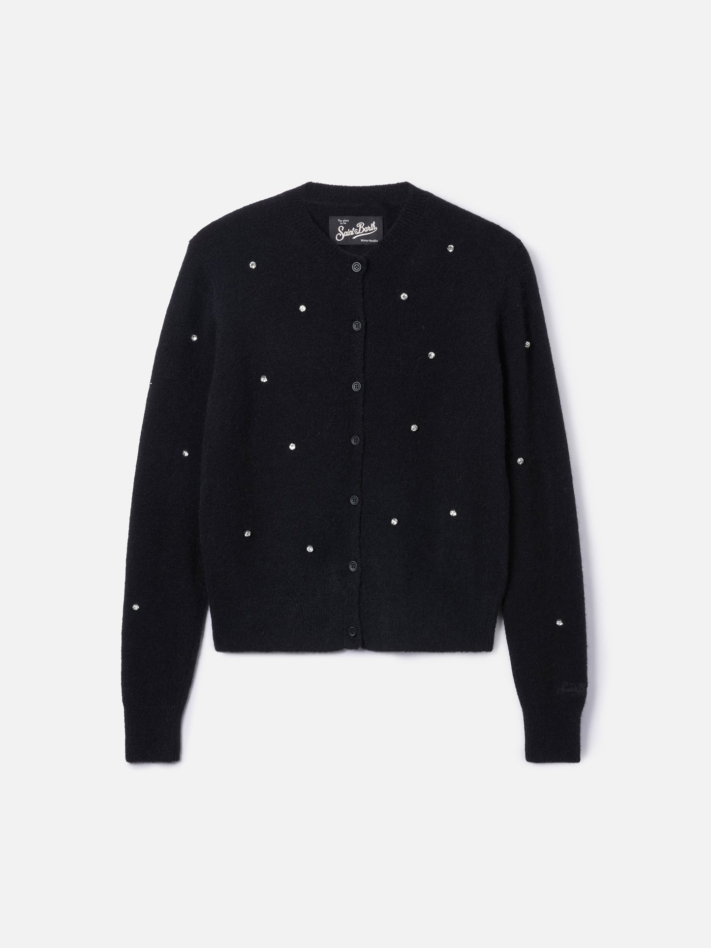 Woman black cardigan Bellamy with rhinestones