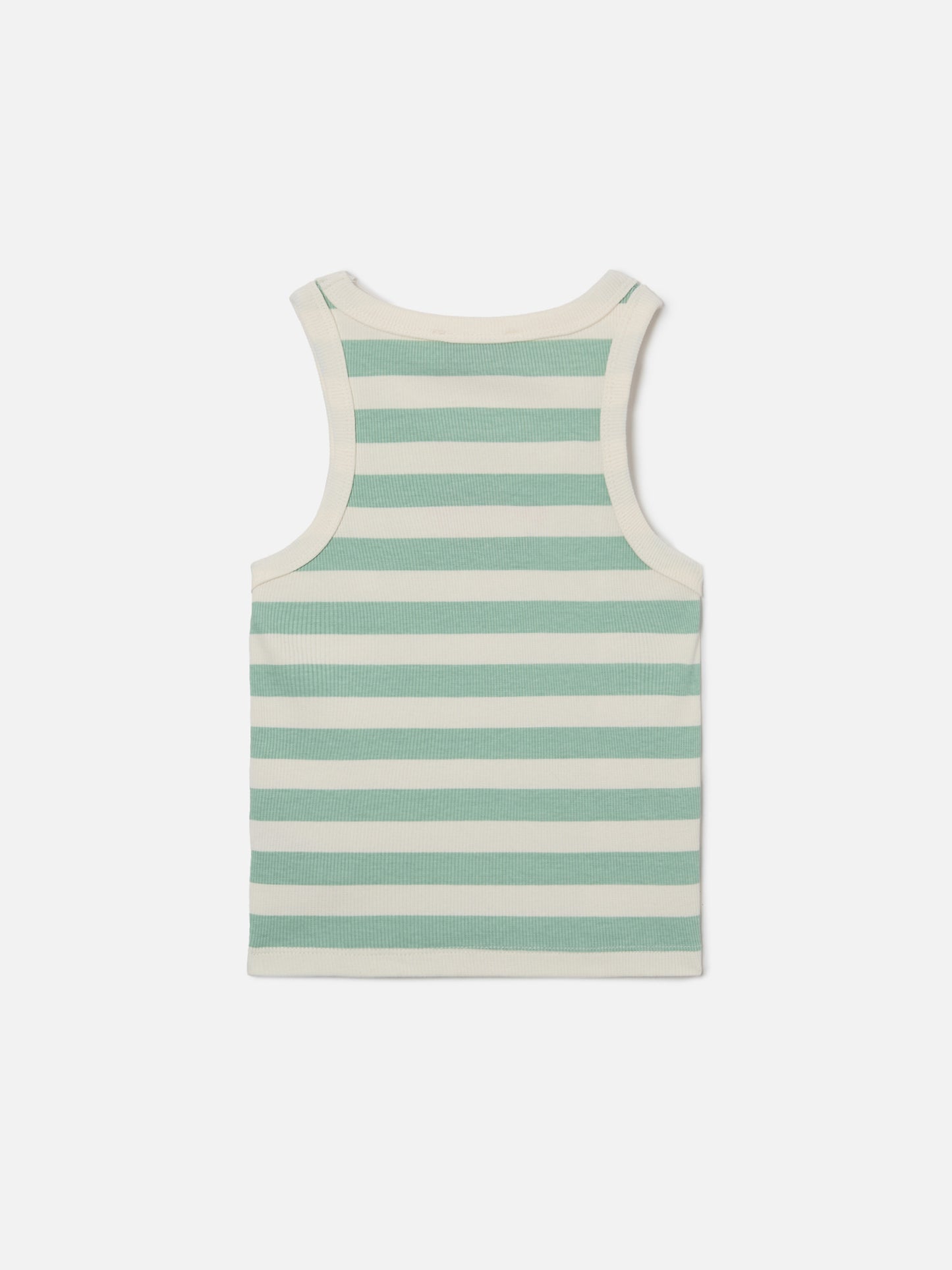 Top Blue Jr a righe verdi e bianche con logo ricamato
