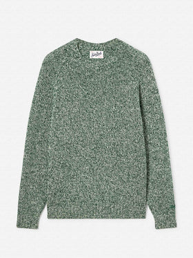 Green Blunt wool crewneck with mouliné knit