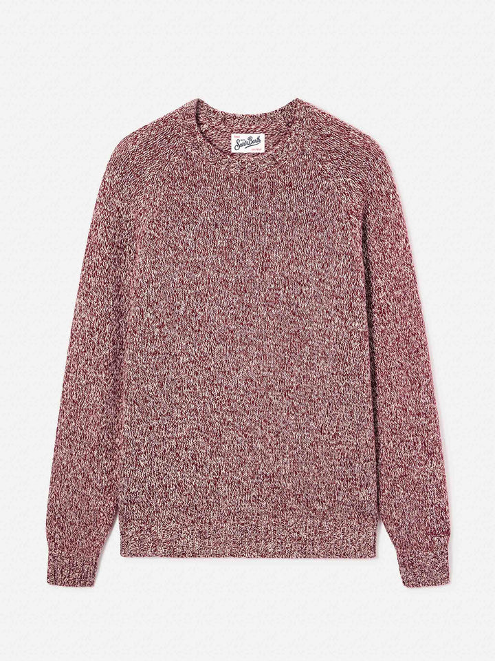 Maglia girocollo Blunt rossa in lana con lavorazione mouliné