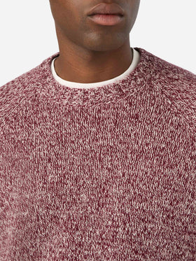 Maglia girocollo Blunt rossa in lana con lavorazione mouliné