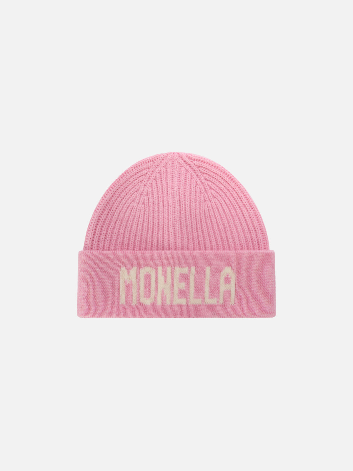 Berretto Benjie rosa con lettering Monella