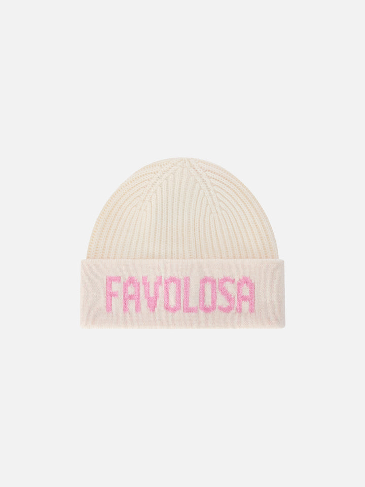 Berretto Benjie off white con lettering Favolosa