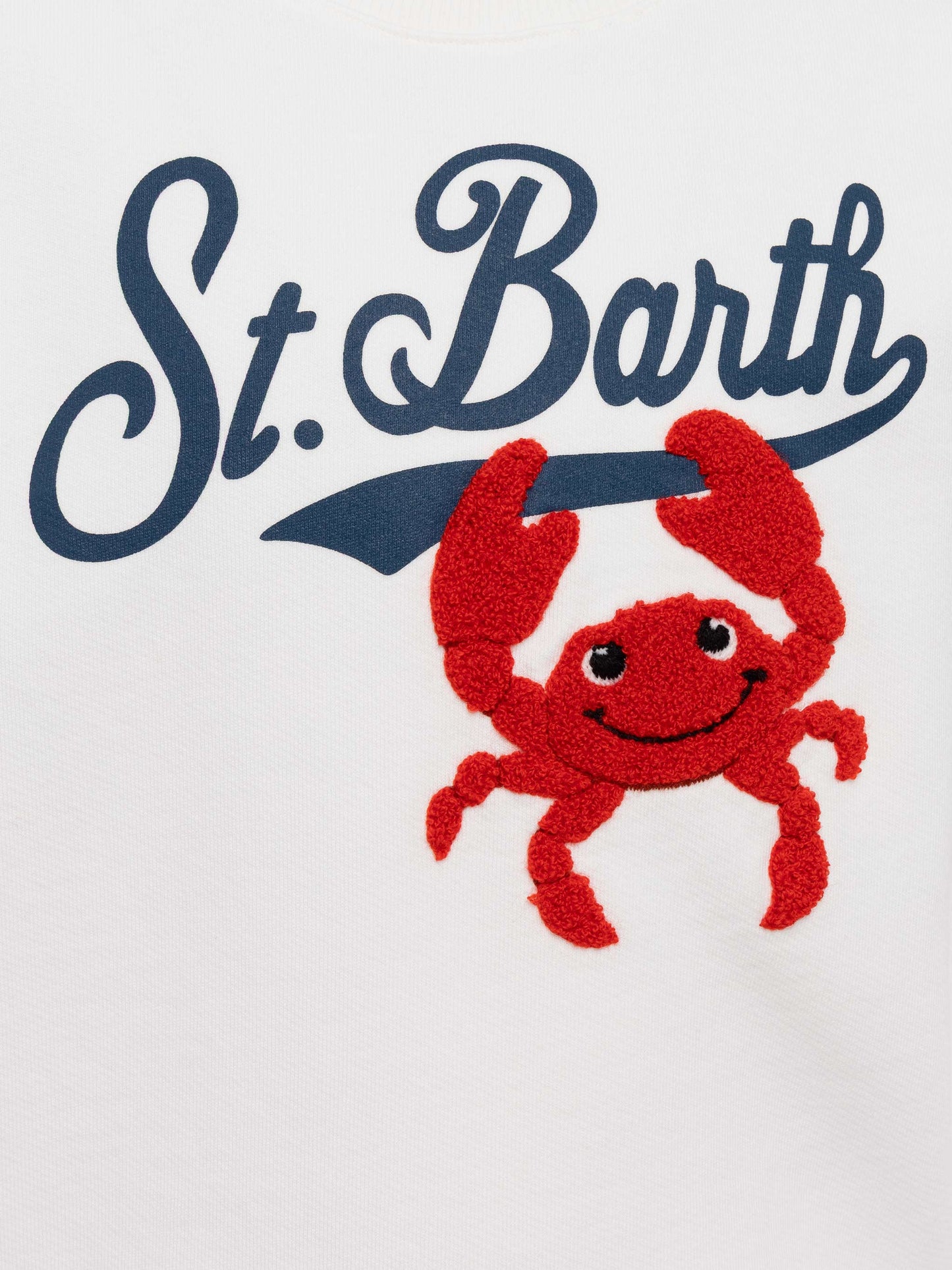 Jungen-Sweatshirt Bobby mit St. Barth-Print und Frottee-Krabben-Patch