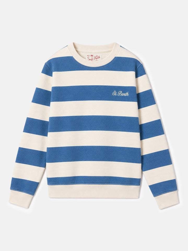 Sudadera infantil de rayas Bobby con bordado St. Barth 