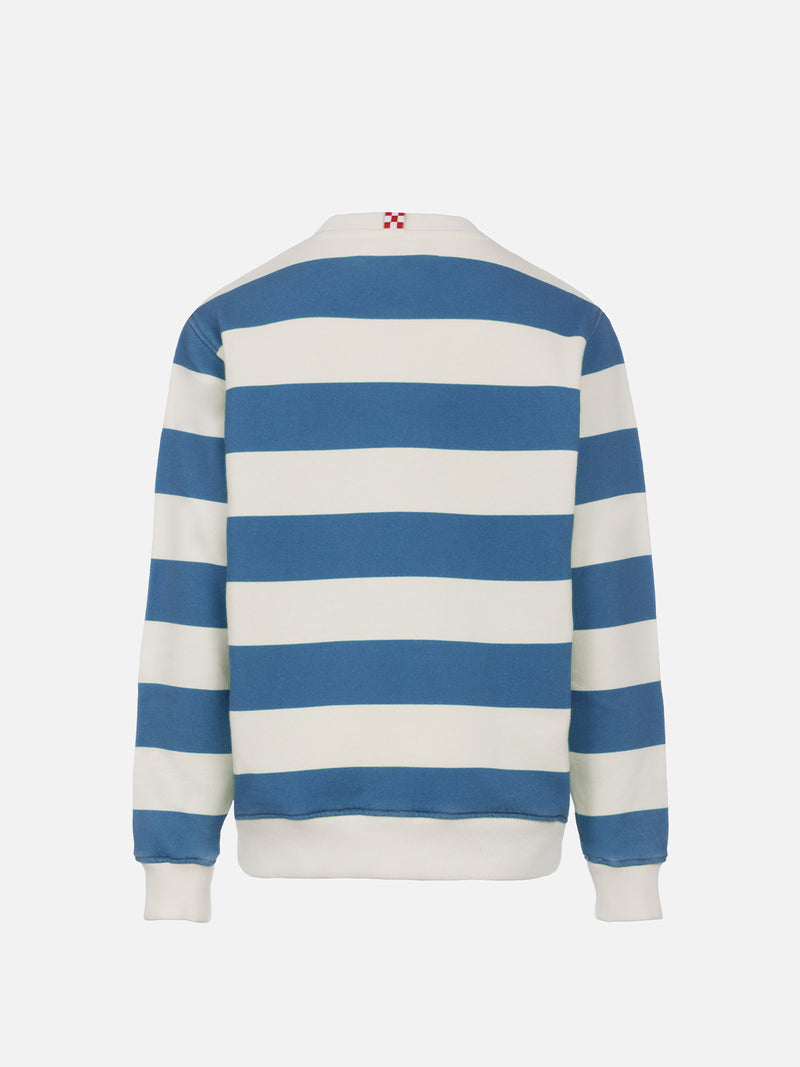 Boy striped sweatshirt Bobby with St. Barth embroidery