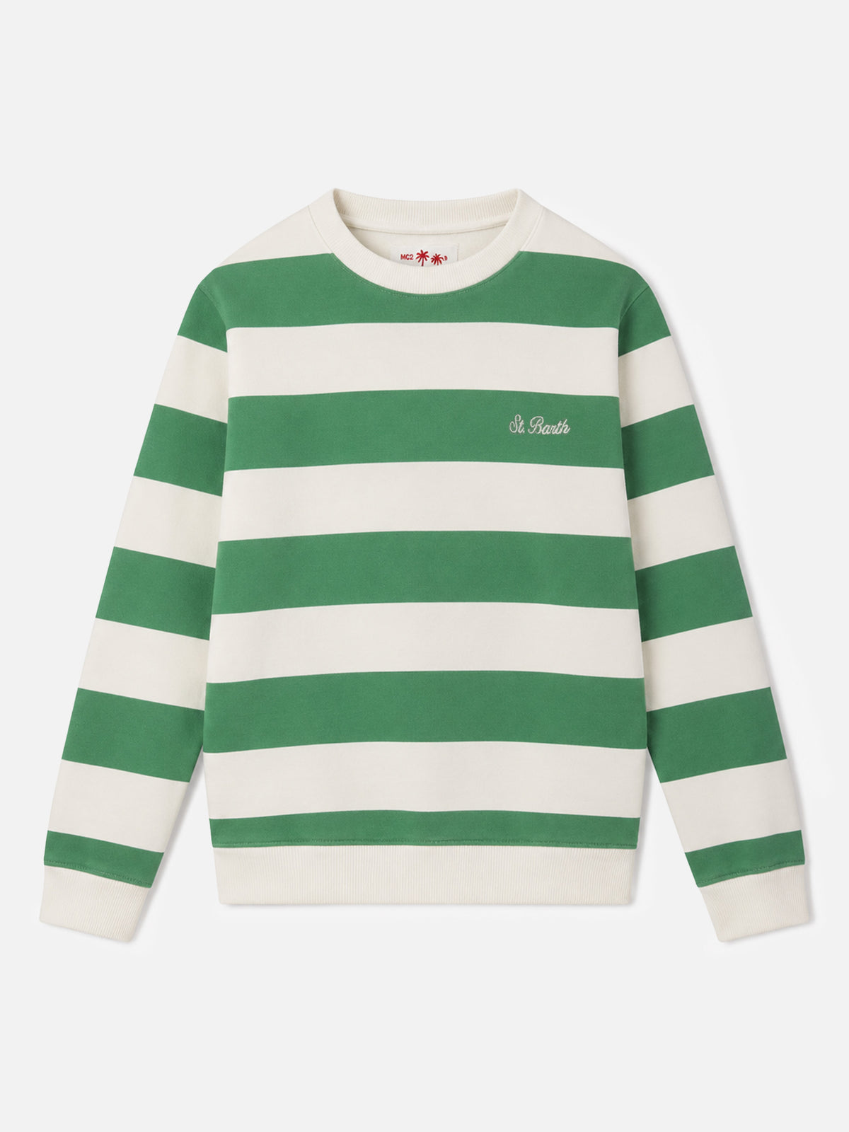 Sweat-shirt rayé garçon Bobby avec broderie St. Barth 