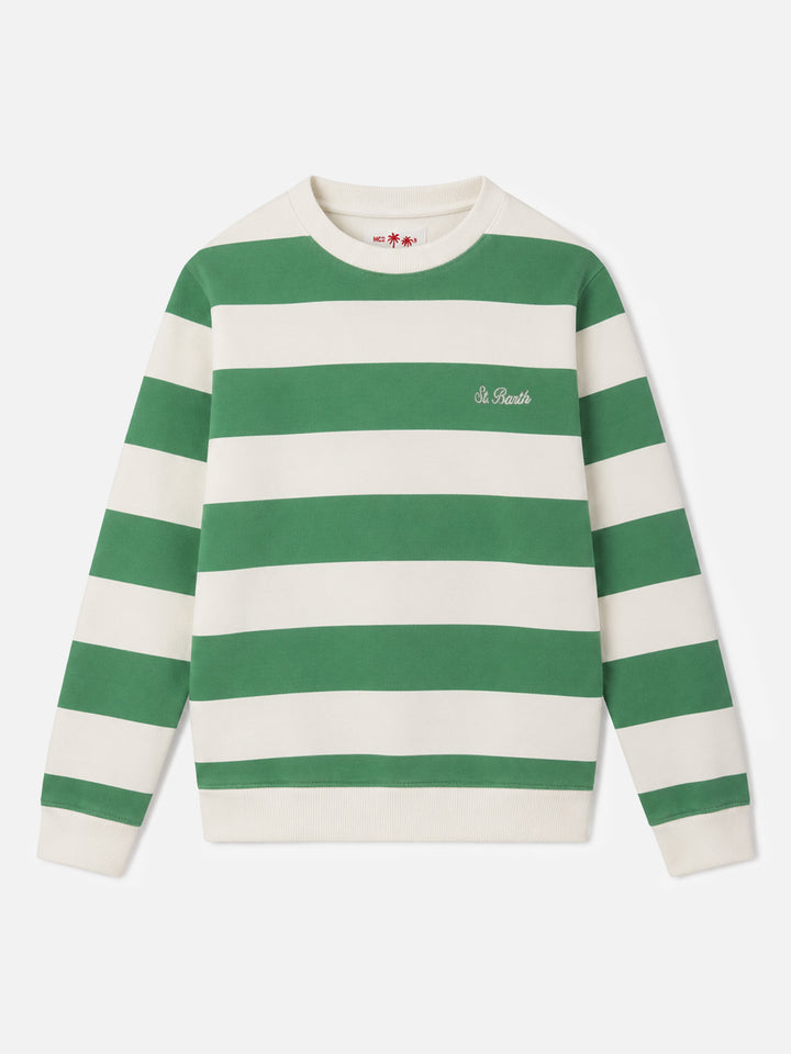 Sweat-shirt rayé garçon Bobby avec broderie St. Barth 