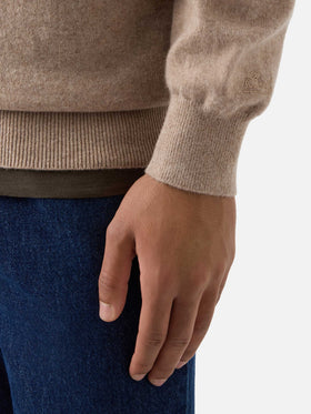 Maglia a collo alto Bond khaki in cashmere