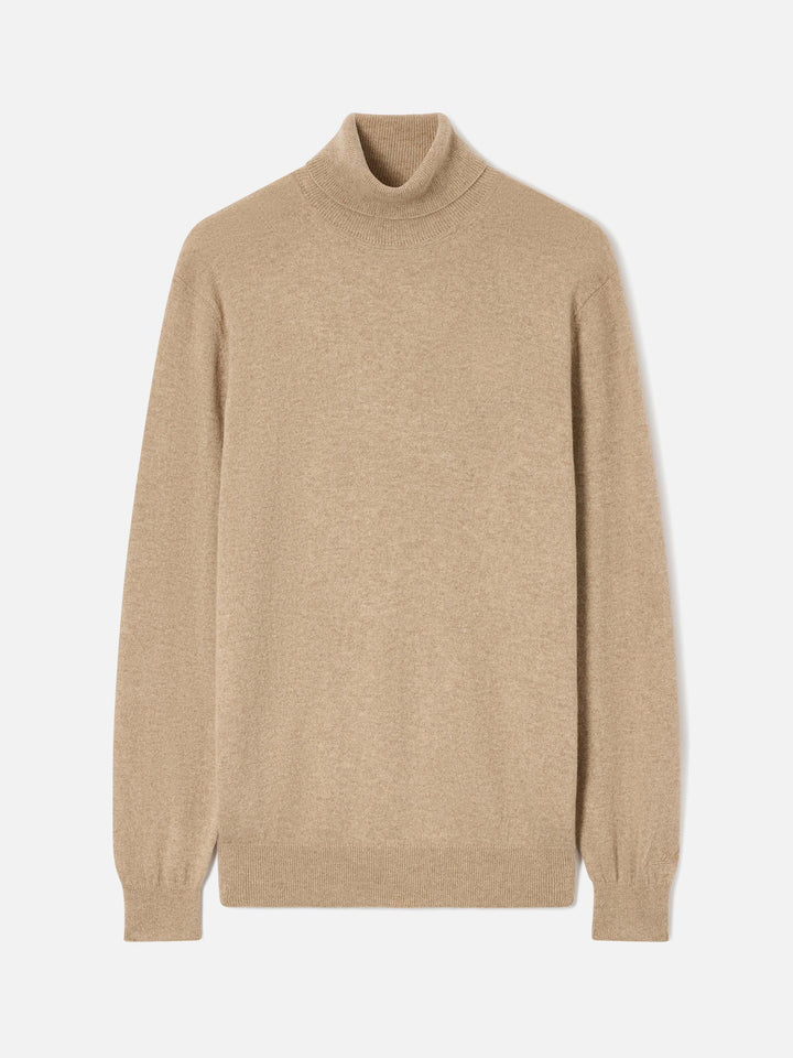 Rollkragenpullover Bond aus kamelfarbenem Kaschmir 