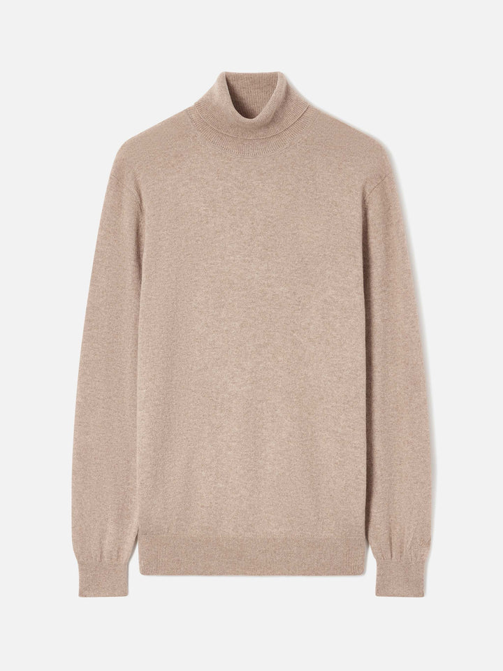 Maglia a collo alto Bond khaki in cashmere