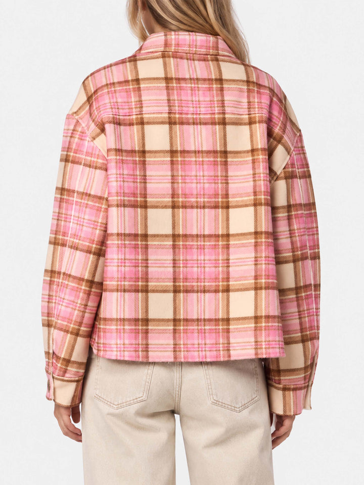 Chaqueta Bonnibell de efecto lana tartán rosa 