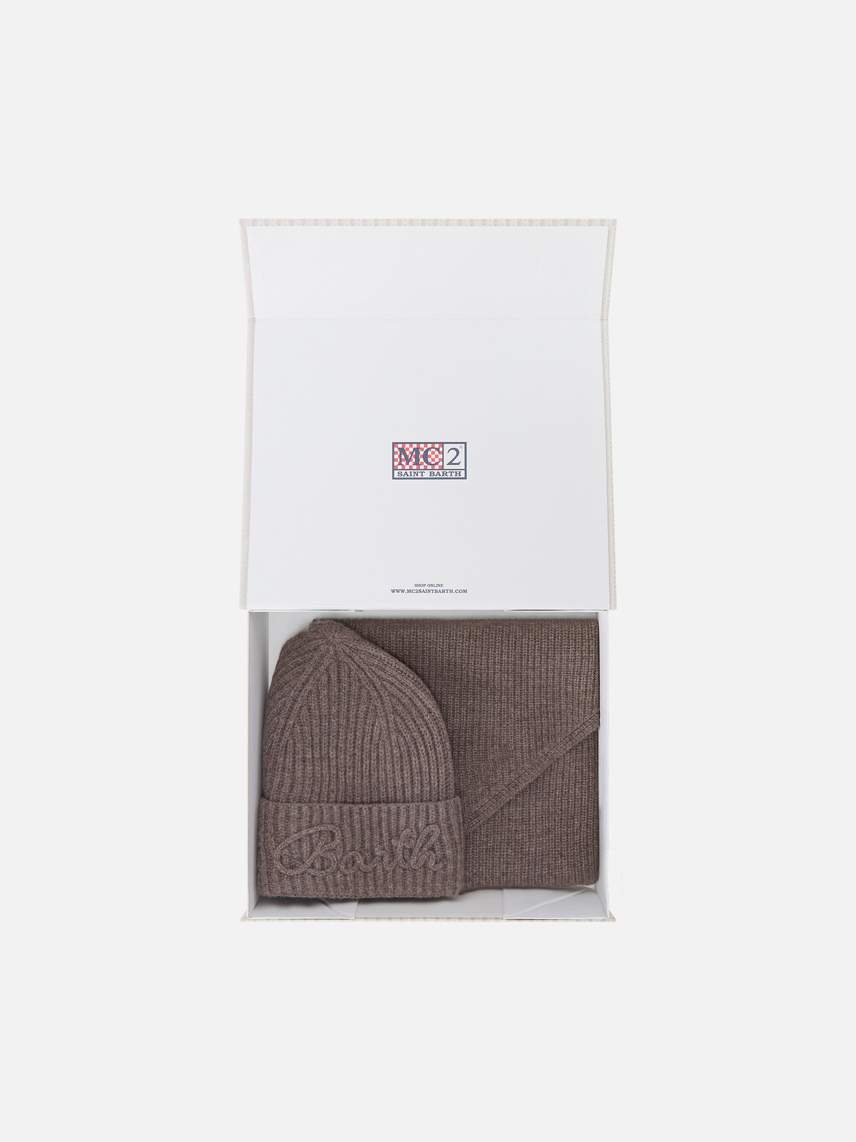 Ensemble bonnet en laine Nut et écharpe à capuche 