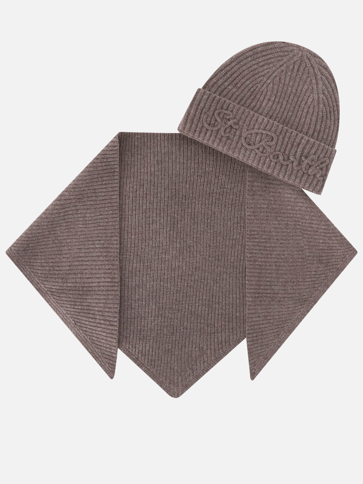 Ensemble bonnet en laine Nut et écharpe à capuche 