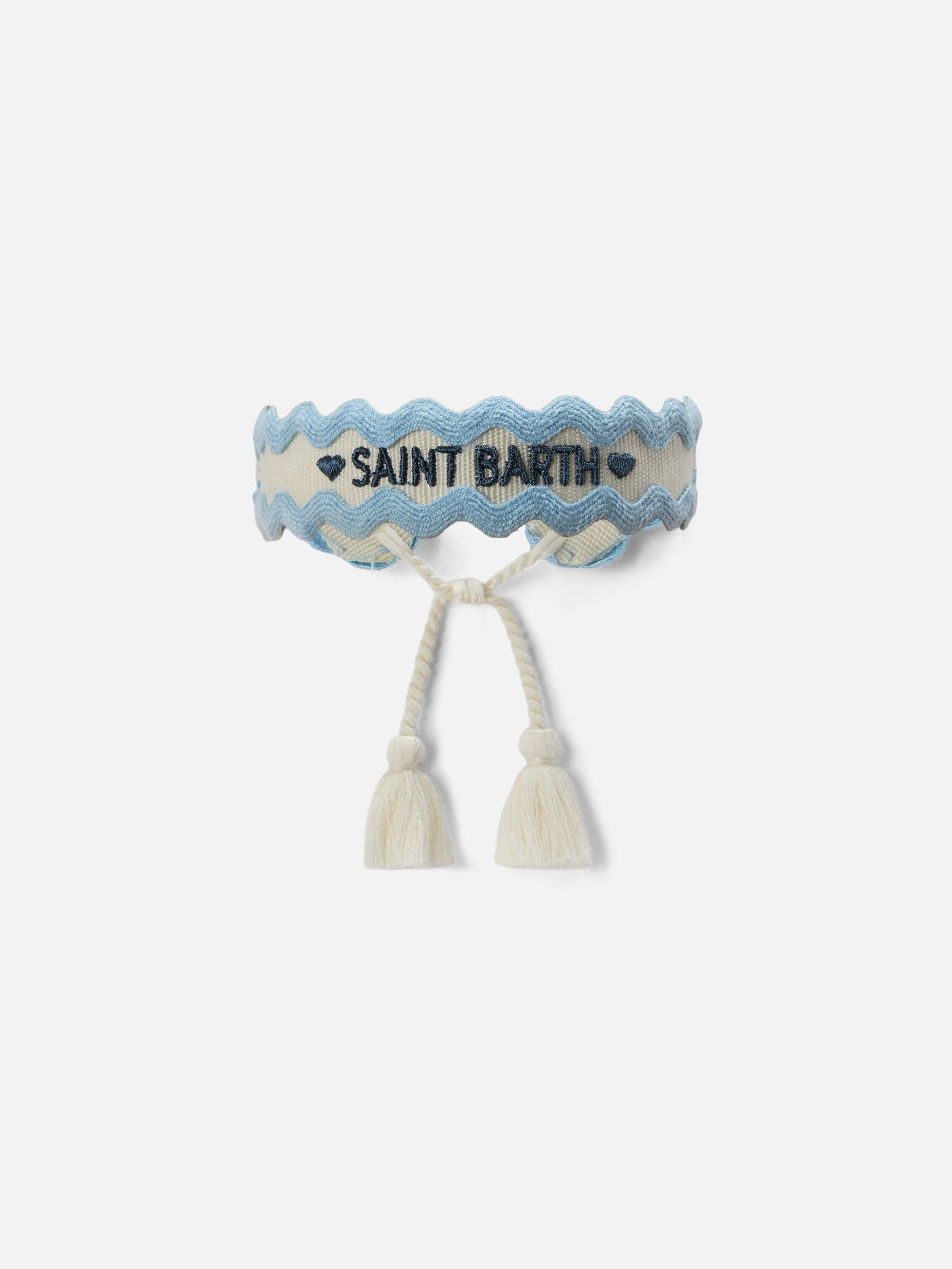 Fabric bracelet with Saint Barth embroidery