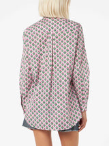 Camicia da donna over Brigitte in cotone con stampa fiori