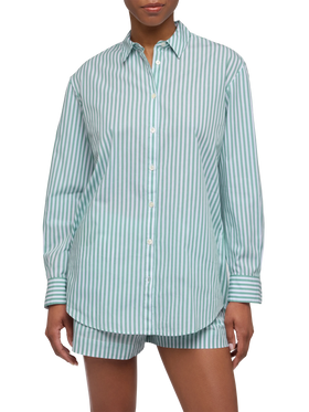 Brigitte camicia in cotone a righe con ricamo Saint Barth Beach Club