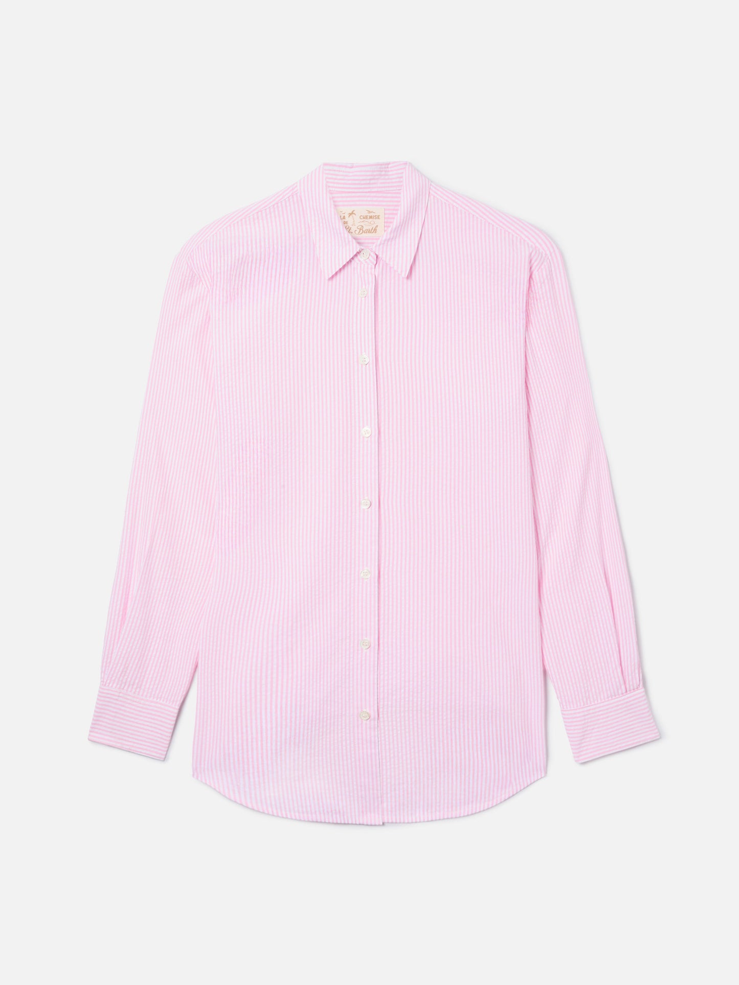 Brigitte seersucker shirt with pink stripes