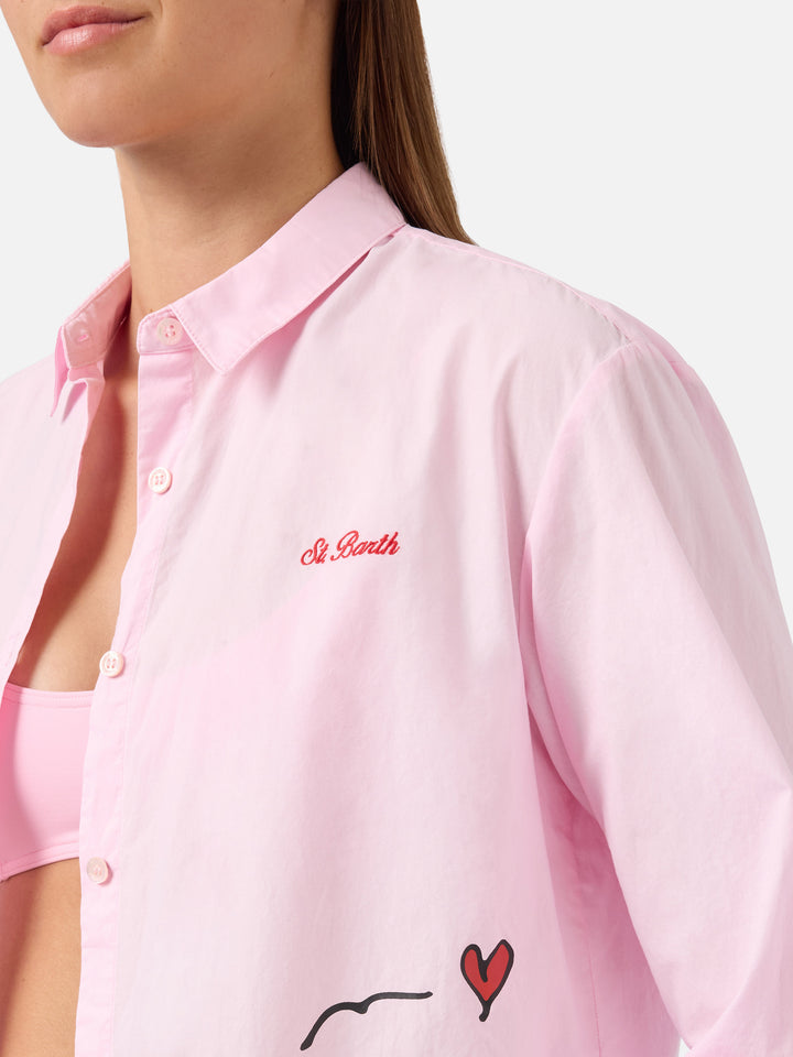 Pink Brigitte shirt with Snoopy and Lucy print | Special Edition