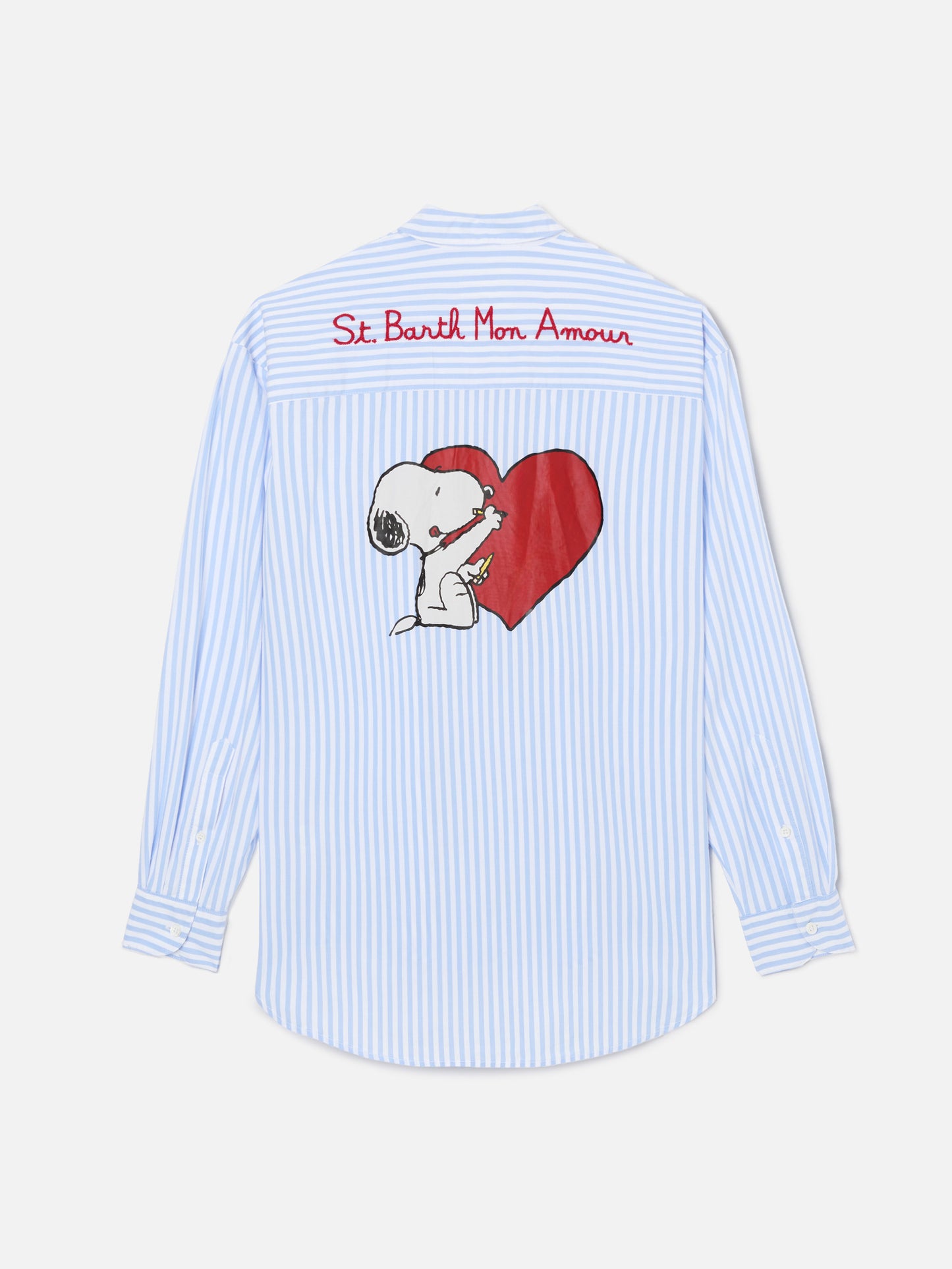 Camicia Brigitte a righe azzurre con stampa Snoopy | Special Edition