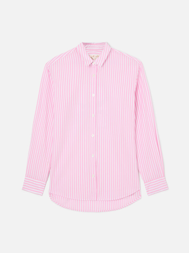 Camicia Brigitte a righe rosa con stampa Snoopy | Special Edition