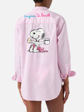 Brigitte pink striped shirt with Snoopy print | Special Edition