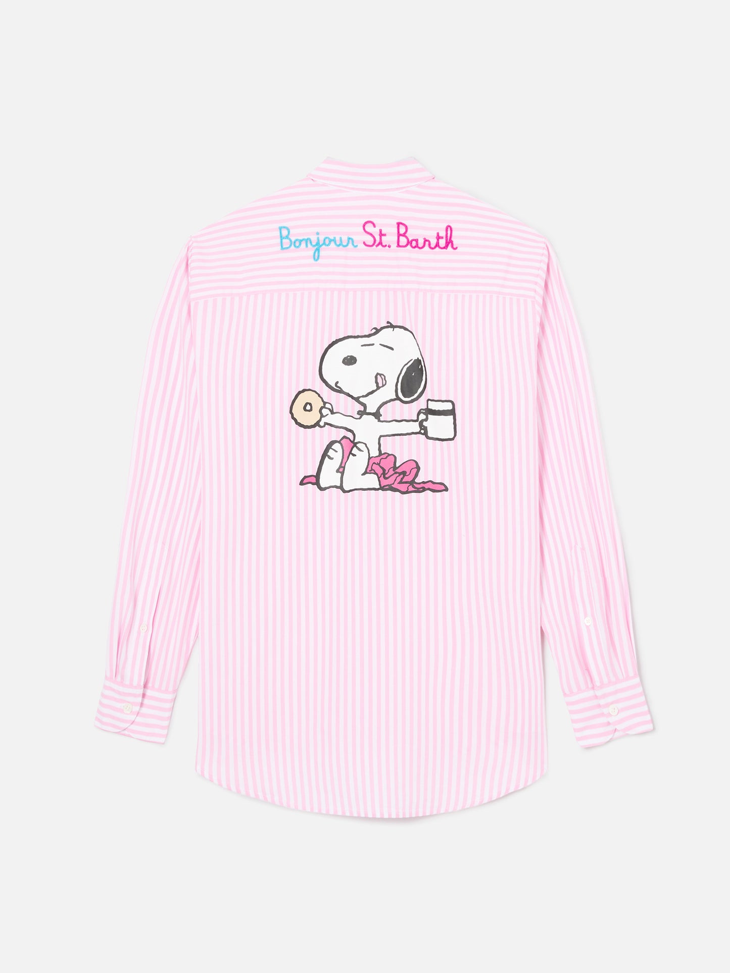 Brigitte pink striped shirt with Snoopy print | Special Edition