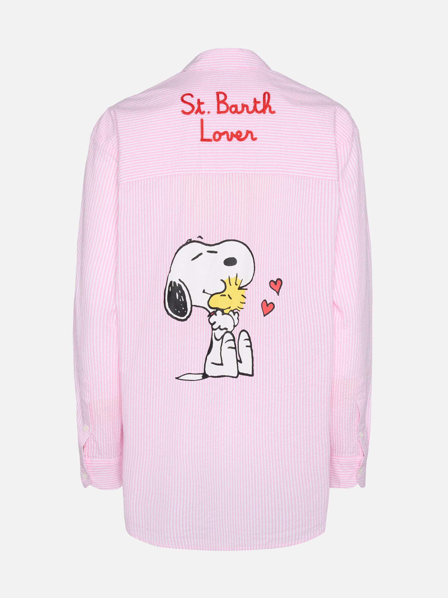 Brigitte striped seersucker shirt with Snoopy print