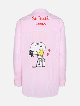 Brigitte striped seersucker shirt with Snoopy print
