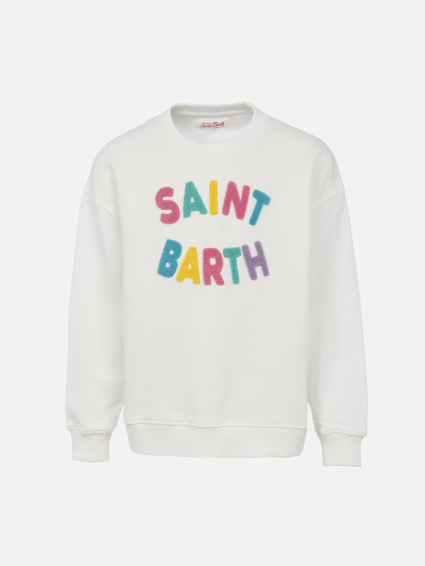 Felpa da bambina Briony con patch Saint Barth in spugna multicolor