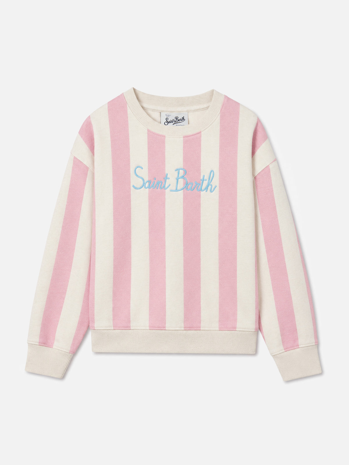 Mädchen-Sweatshirt Briony mit Streifen und Saint Barth-Stickerei 