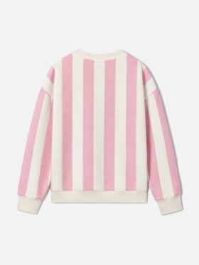 Mädchen-Sweatshirt Briony mit Streifen und Saint Barth-Stickerei 