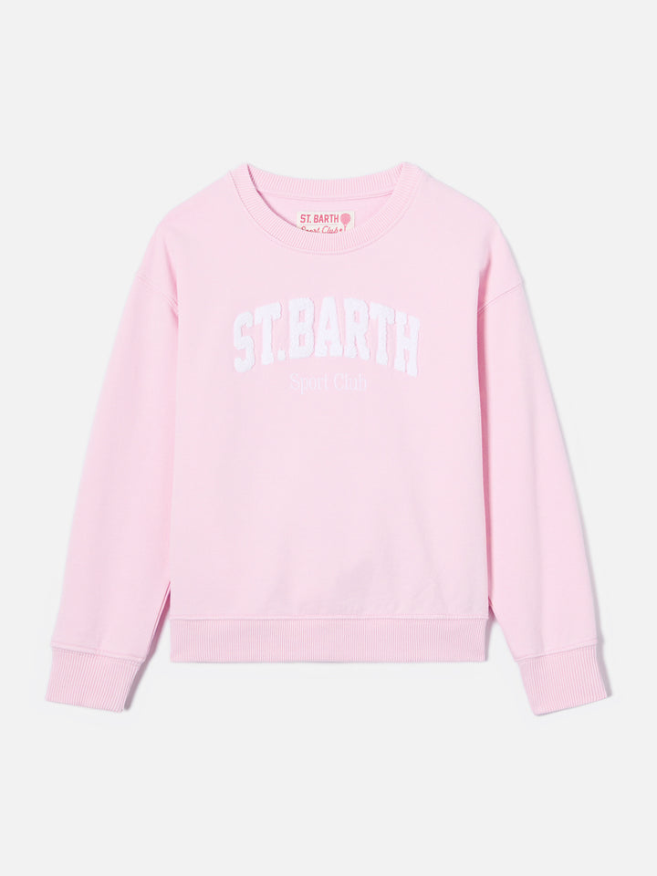 Briony Crewneck Sweatshirt in pink with terry-effect logo