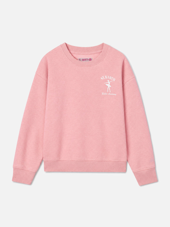 Pink Briony crewneck sweatshirt with St. Barth Ballet Academy print